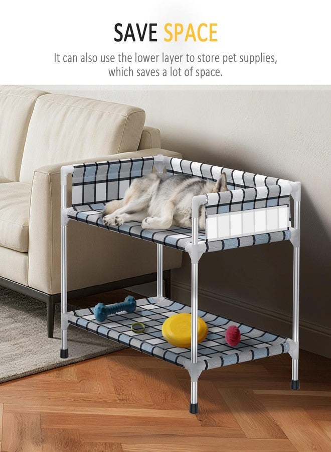 Caghash Bedside Window Dog Bunk Bed - Double Elevated Human Dog Bed with Guardrail 2 Layers Window Perch Dogs Cot 2-Tier Bedside Sleeper for Multi-Pet Households (34'' x 20'' x 25'') - Image 3
