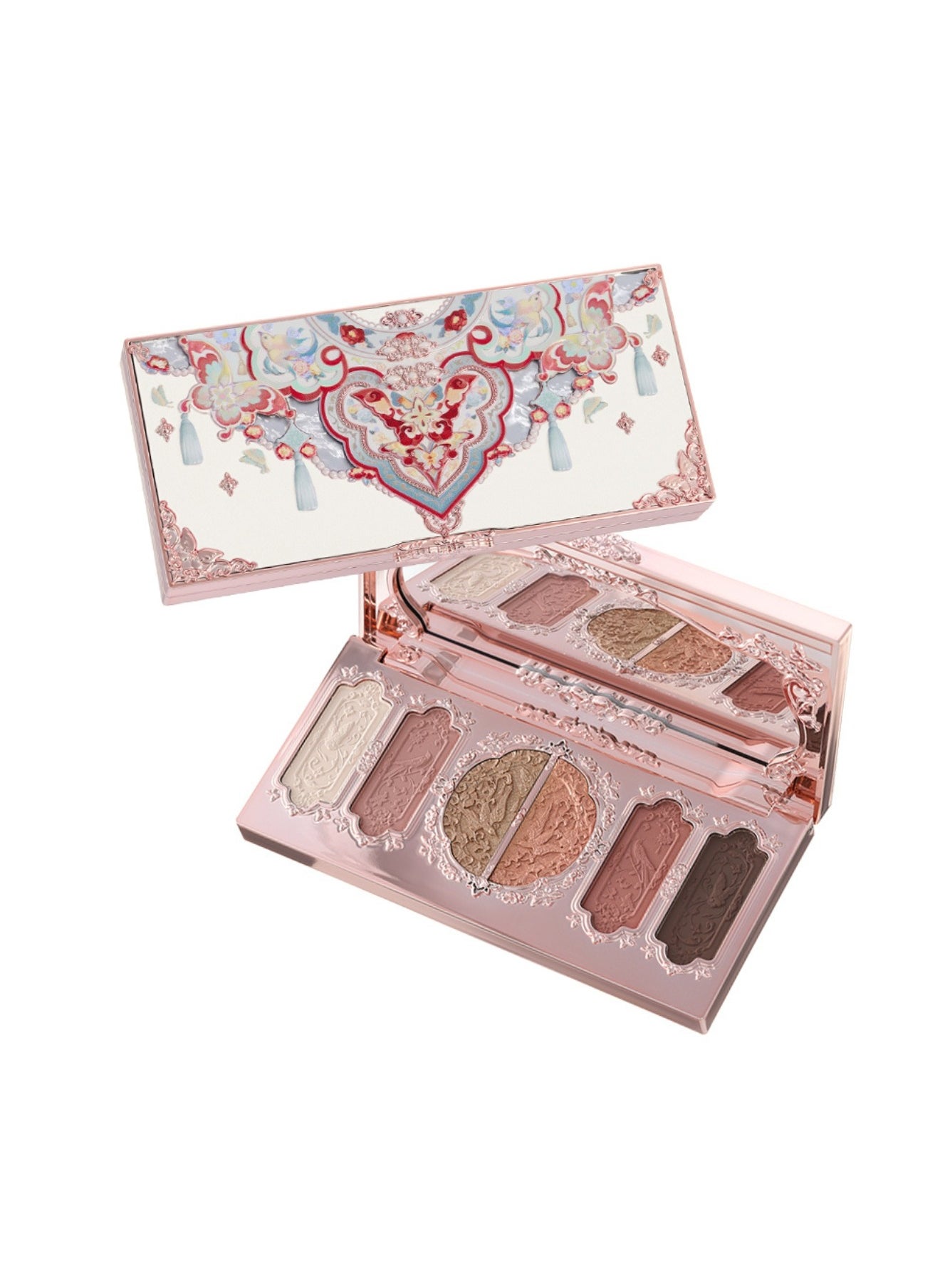 Flower Knows Butterfly Cloud Collar Embossed Six-Color Makeup Palette For Matte And Shimmer Finish - 01 Terracotta Brick 