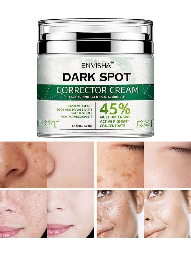ENVISHA 45% Dark Spot Corrector Cream, Dark Spot Remover For Face, Dark Spot Corrector Cream For Age Spot, Blemish Spot, Melasma, Freckle, Sun Spots Remover And Blemish Reducer For Women Or Men, 50ML - Image 1