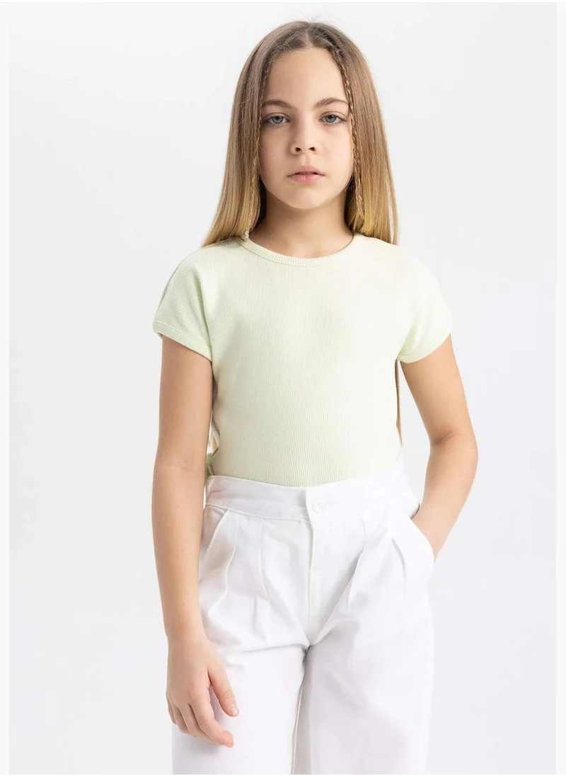 ديفاكتو Girl Knitted Short Sleeve Body Slim Fit