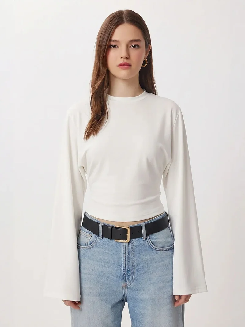 السعادة في إسطنبول ISTANBUL Crew Neck Long Sleeve Blouse
