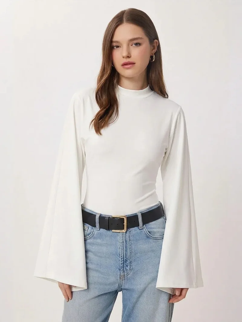 السعادة في إسطنبول ISTANBUL Crew Neck Long Sleeve Blouse