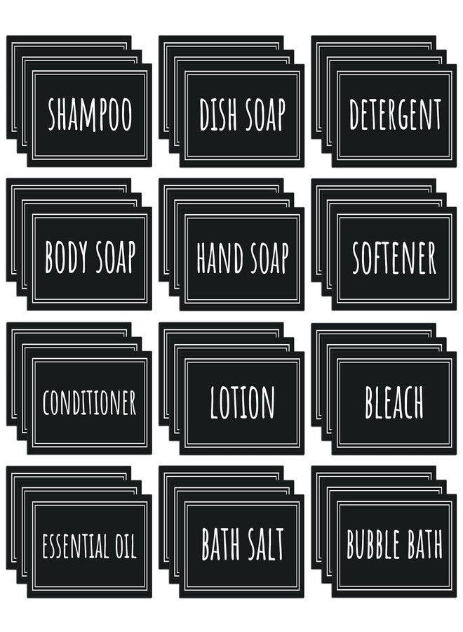 Segbeauty Waterproof Labels - 36 Pack Soap Dispenser Stickers, Shampoo Conditioner Hand Soap, Self-Adhesive Removable Bathroom Kitchen Laundry Labels - Image 1