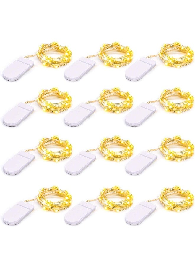 BPA - BPA® 12-Pack Micro LED Fairy Lights, 20 LEDs Small Fairy Lights Copper Wire String Lights for DIY Decor, Warm White - Image 1