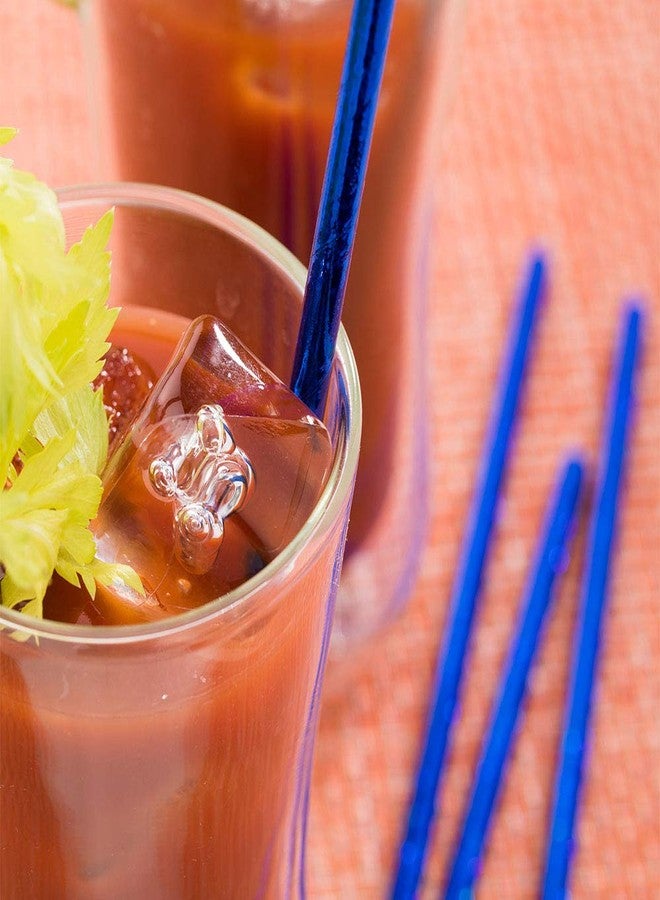 Restaurantware 7.75 Inch Metallic Cobalt Paper Disposable Drinking Straws, 25 Count, Premium Solid Design, Sustainable, For Cold Drinks - Image 3