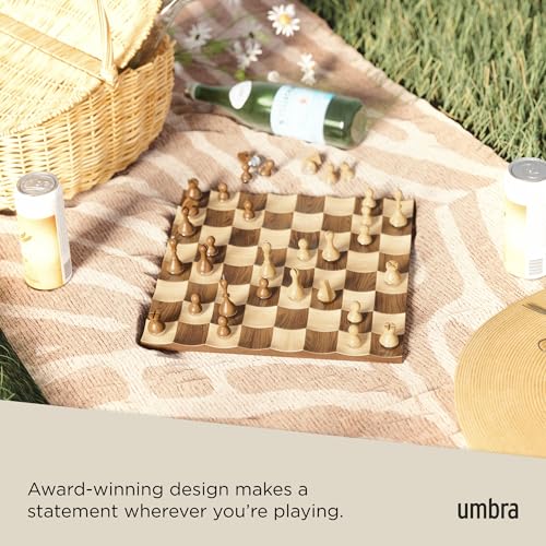 Umbra Wobble Chess Set 15 x 15 x 1 Inch (38 x 38 x 3 cm) - Image 5