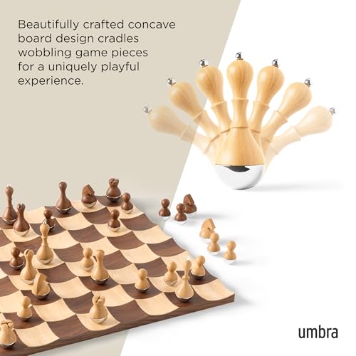Umbra Wobble Chess Set 15 x 15 x 1 Inch (38 x 38 x 3 cm) - Image 4