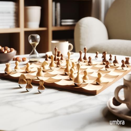 Umbra Wobble Chess Set 15 x 15 x 1 Inch (38 x 38 x 3 cm) - Image 2