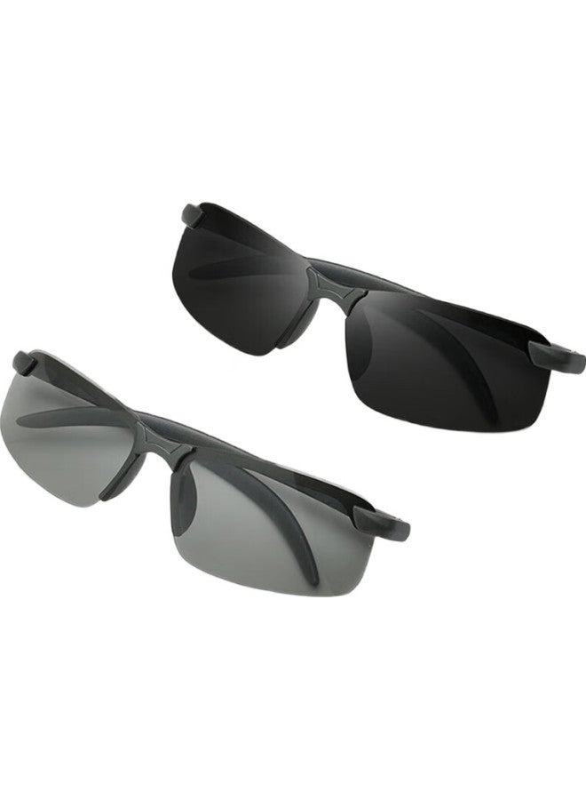 Bai Xiaoshe Bai Xiao Shu Photochromic Sunglasses [Black Frame Photochromic Gray * Driver-Specific], Polarized Sunglasses For Driving, Outdoor Cycling, And Fishing - Image 2