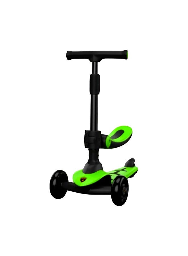 Lamborghini 3-Wheel Foldable Kick Scooter with Seat (Green)