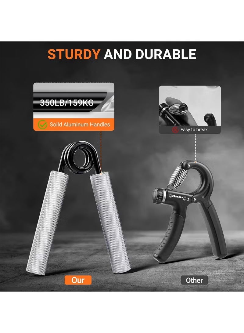 founder Adjustable Grip Strength Trainer, Grip Trainer 7Pcs 50-350LBS, Metal Heavy Grippers, Wrist Forearm Strengthener, Grip strengthener Training and Hand Grip Finger Exerciser - Image 4