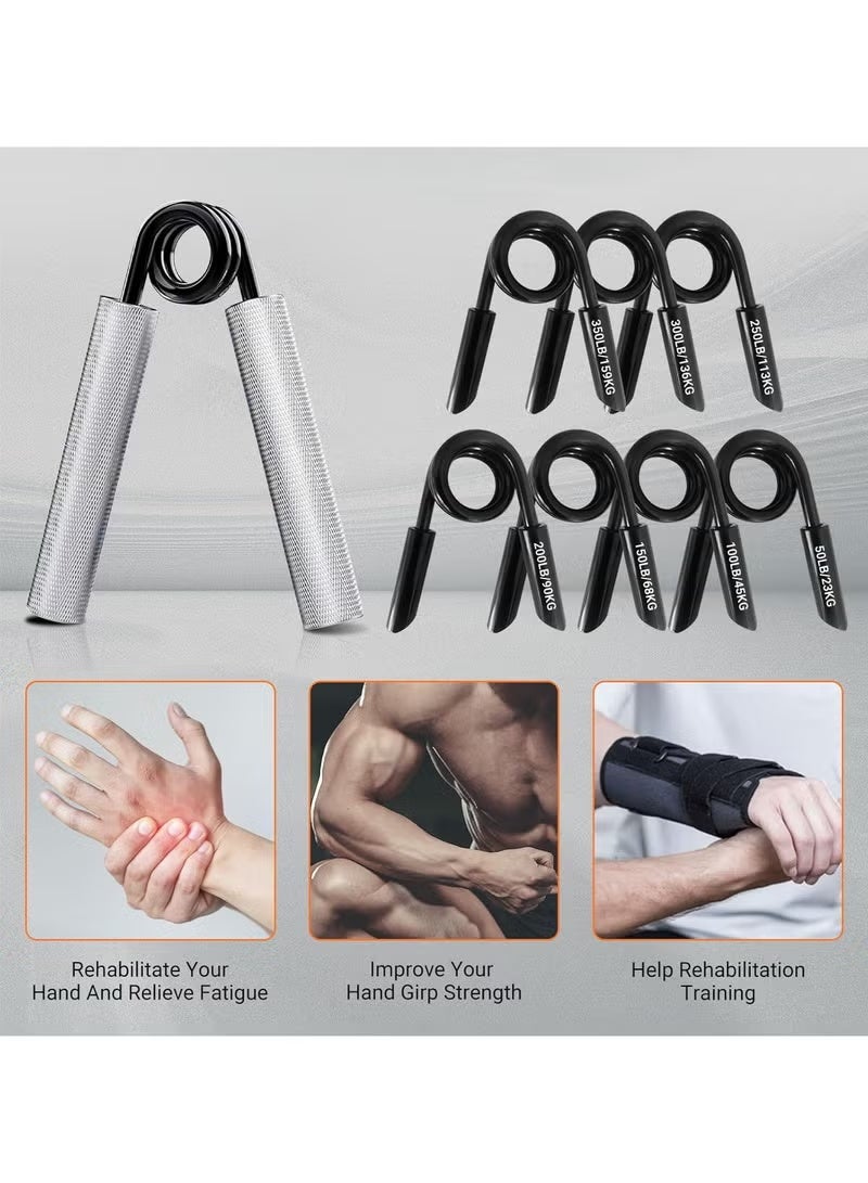 founder Adjustable Grip Strength Trainer, Grip Trainer 7Pcs 50-350LBS, Metal Heavy Grippers, Wrist Forearm Strengthener, Grip strengthener Training and Hand Grip Finger Exerciser - Image 5