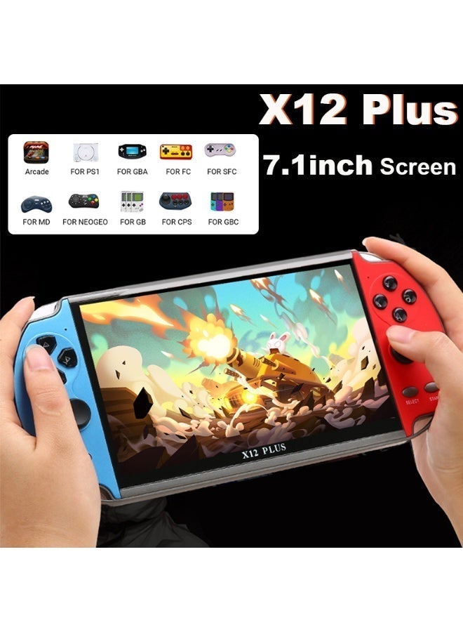 Retro Handheld Game Console with 7.1Inch IPS Screen,X12 Plus Video Game Console Built-in 10000 Games For GBA GBC NES GBC Gift - Image 1