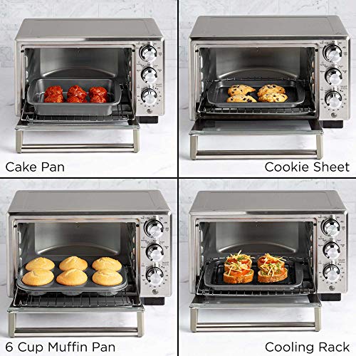 Ecolution Non-Stick Toaster Oven Bakeware Set 4-Piece, Carbon Steel, Easy to Clean and Perfect for Single Servings, Gray - Image 5