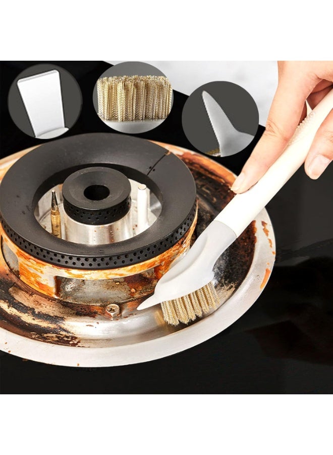 فرشاة تنظيف متعددة الوظائف 3 في 1 لإزالة الشحوم والأوساخ – فرشاة نحاسية قابلة للفصل للمواقد والأواني - Image 2