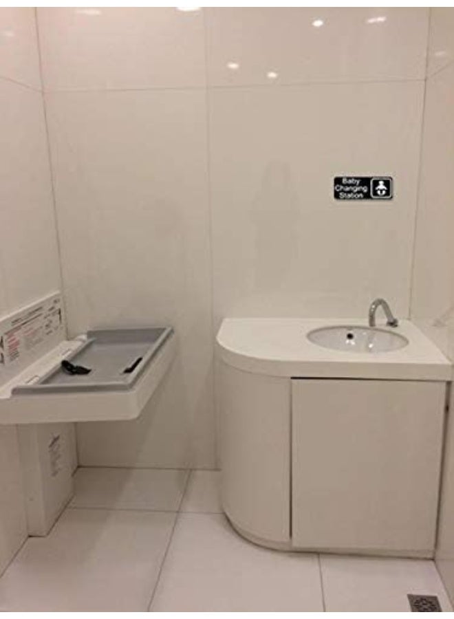 Mvgges New Baby Changing Station Sign, 8 x 3 in with English and Symbol, Black for Men, Women, Unisex - Image 4