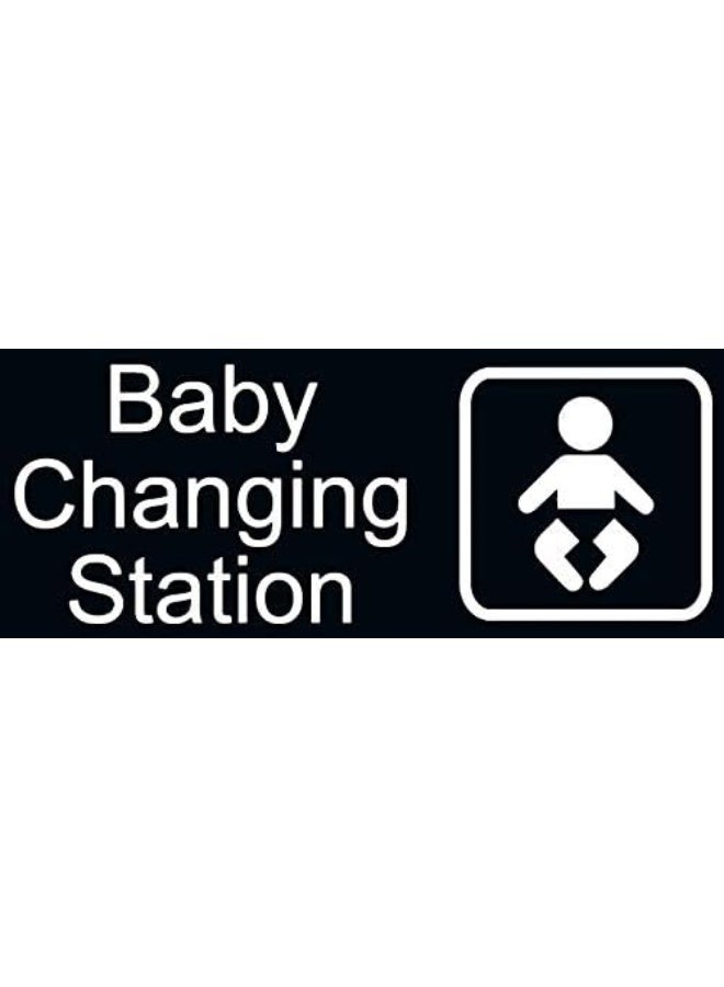 Mvgges New Baby Changing Station Sign, 8 x 3 in with English and Symbol, Black for Men, Women, Unisex - Image 5