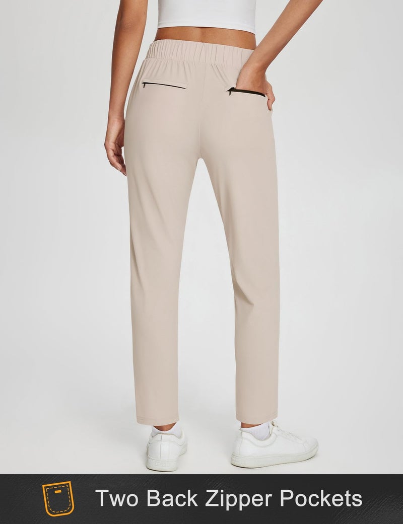 baleaf Womens Khaki Work Pants Lightweight Dressy Golf Pants Stretch with Pockets Petite Travel Business Casual S - Image 4