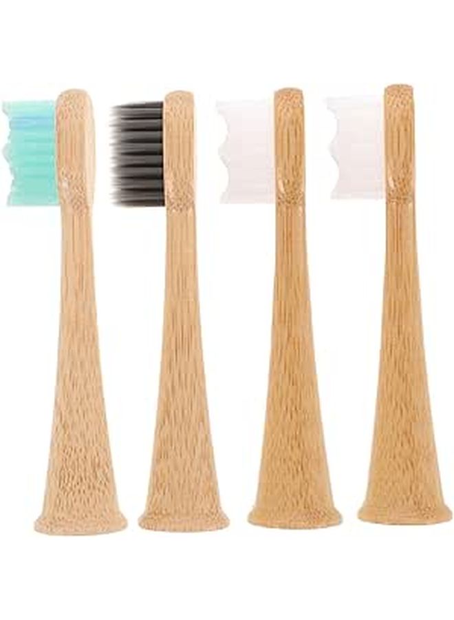 4 Pack Electric Toothbrush Heads Soft Charcoal Bristles Gentle Cleaning Oral Care - Image 1