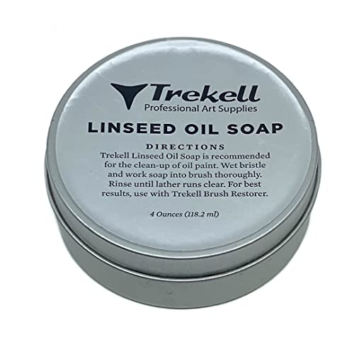 Trekell Linseed Oil Paint Brush Cleaner - Solvent Free Oil Paint Brush Cleaner - Oil Brush Cleaner, Paintbrush Cleaner - Oil Paint Cleaner & Artist Brush Soap [3oz] - Image 1