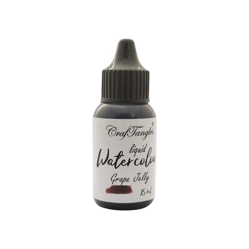 CrafTangles Liquid Watercolor (15 ml) - Grape Jelly (Pink Shade, Extremely Vibrant, Non Toxic) Paints for Professional Artist, Hobby Painters & Kids - Image 1