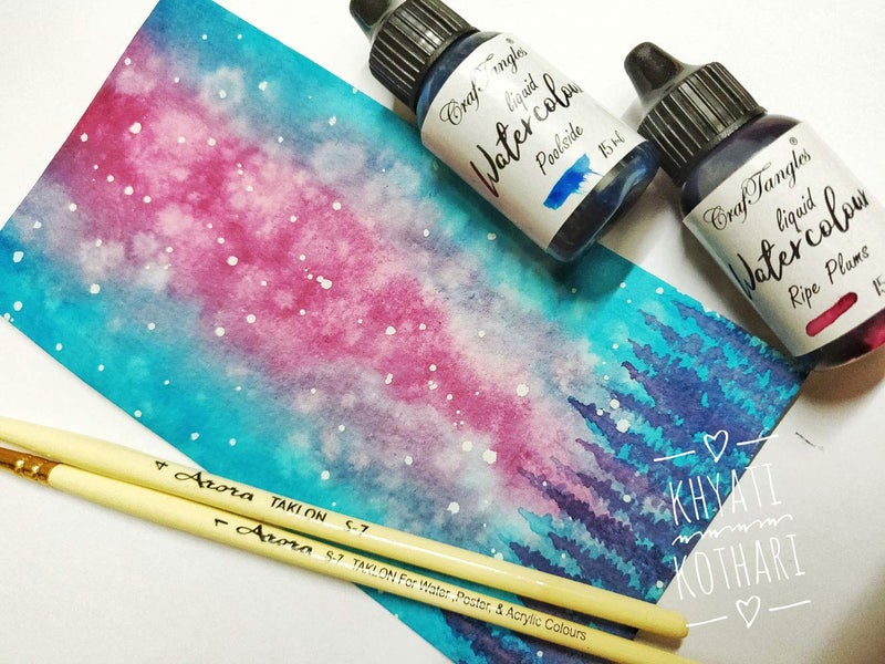 CrafTangles Liquid Watercolor (15 ml) - Grape Jelly (Pink Shade, Extremely Vibrant, Non Toxic) Paints for Professional Artist, Hobby Painters & Kids - Image 3