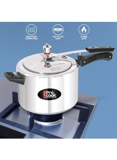 MILTON Pro cook Milton Pro cook Pressure Cooker Aluminium With Inner Lid 5 litre Induction and Gas Stove Compatible Food Grade Nitrile Gasket System 5 Years Warranty ISI Certified Silver  - Image 3