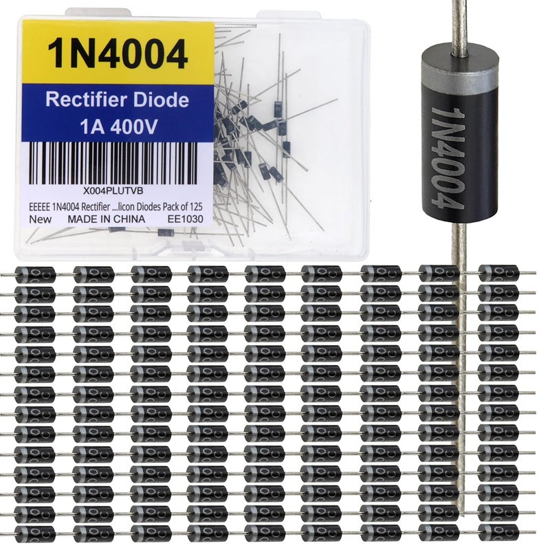 EEEEE 1N4004 Rectifier Diode (125pcs) 1A 400V 400 Volt 400V 1 AMP IN4004 4004 Electronic Silicon Diodes - Image 1