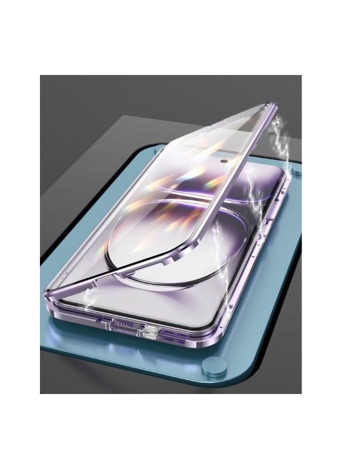 General Double Sided Glass Case Compatible with OPPO Reno 12 Pro 5G Anti-Privacy Metal Magnetic Lens Protector Reno12 Pro Phone Cove  - Image 4