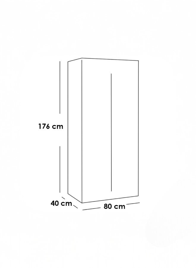 Beit Yusr Modern White 2-Door Wardrobe with Shelves and Hanging Rod - Image 3