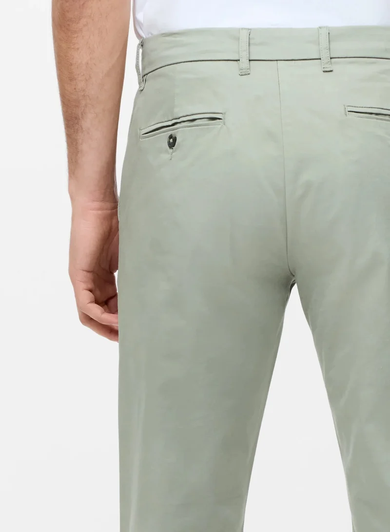 French Connection Sage Green Cotton Stretch Chino for Men | Best Price UAE