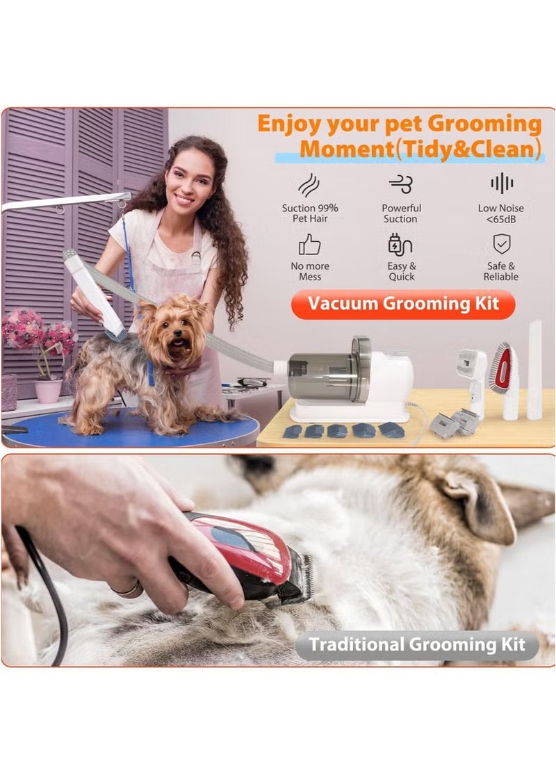 WALALLA Pet Grooming Kit with Low Noise Vacuum Suction for Pet Hair - Includes 12 Professional Shedding Tools and 2L Large Dust Bin for Dogs, Cats, and Other Animals. - Image 2