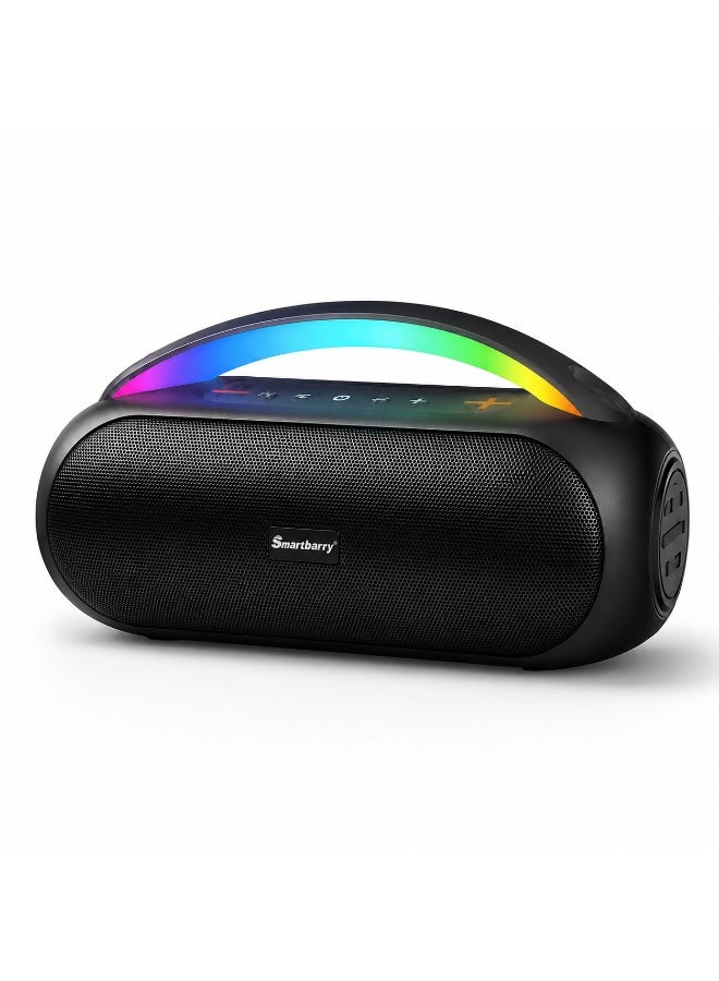Smartbarry Portable M95 Bluetooth Speaker 60W Bass, RGB LED Light Handle, IPX5 Waterproof Outdoor Speaker, Type-C Fast Charge, AUX Support, Wireless Stereo Sound for Party & Travel - Image 5