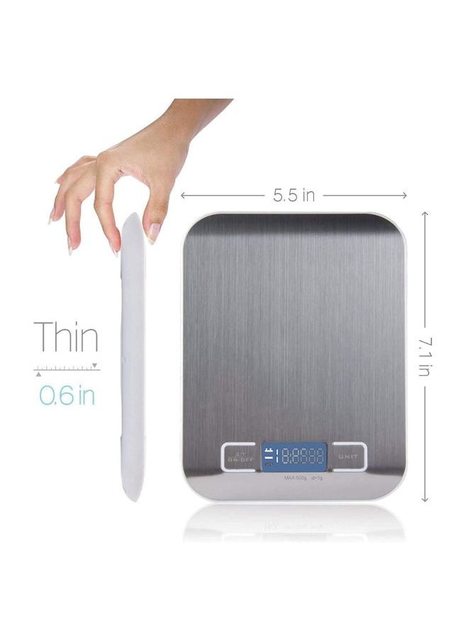 SKY-TOUCH Digital Kitchen Scale Silver 55x71x6inch  - Image 3