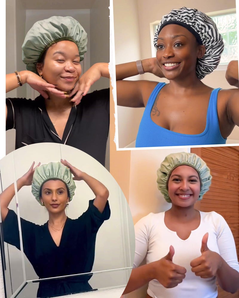 Yanibest Luxury Waterproof Shower Cap for Women, Reusable Double Layer Shower Cap, Non-Slip Shower Cap for Most Hair Types, One Size - Image 5