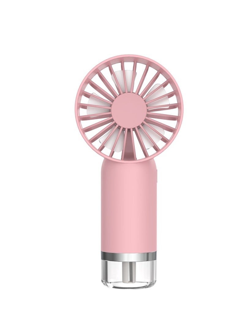 Portable Fan with Mist, Personal Mini Handheld Fan,USB Rechargeable Fan,Misting Fans Handheld for Travel, Office, Outdoor (pink)