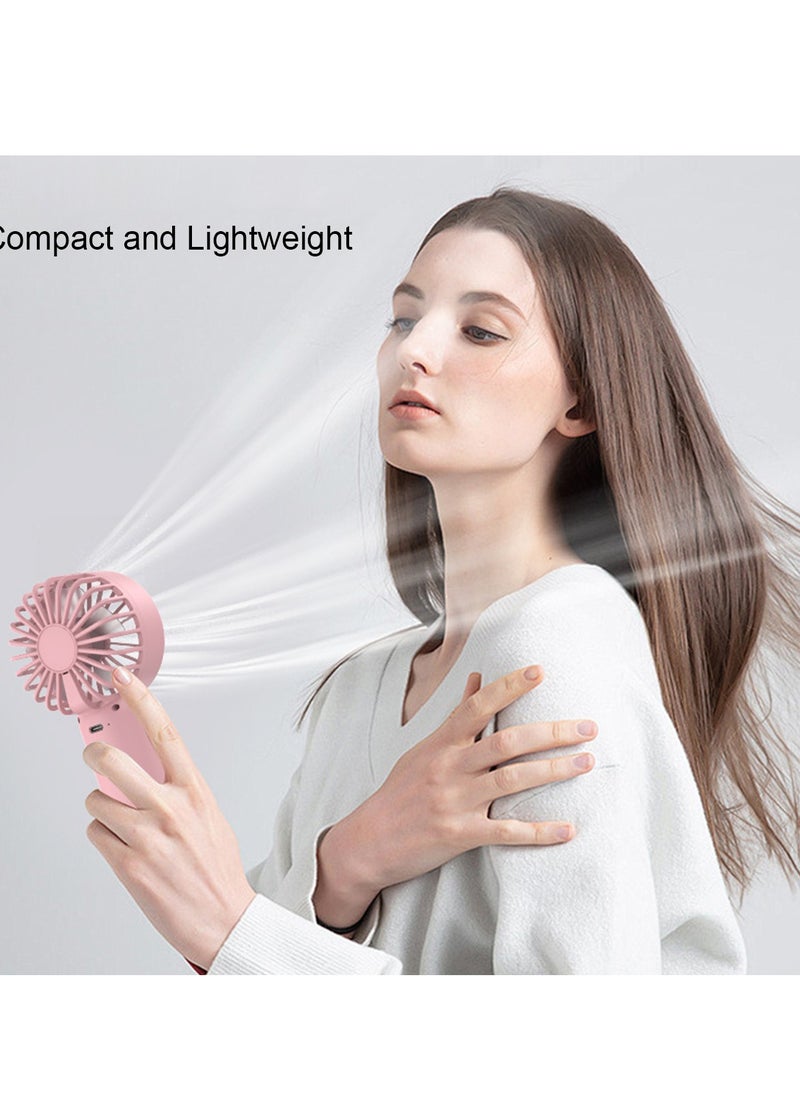 Portable Fan with Mist, Personal Mini Handheld Fan,USB Rechargeable Fan,Misting Fans Handheld for Travel, Office, Outdoor (pink)