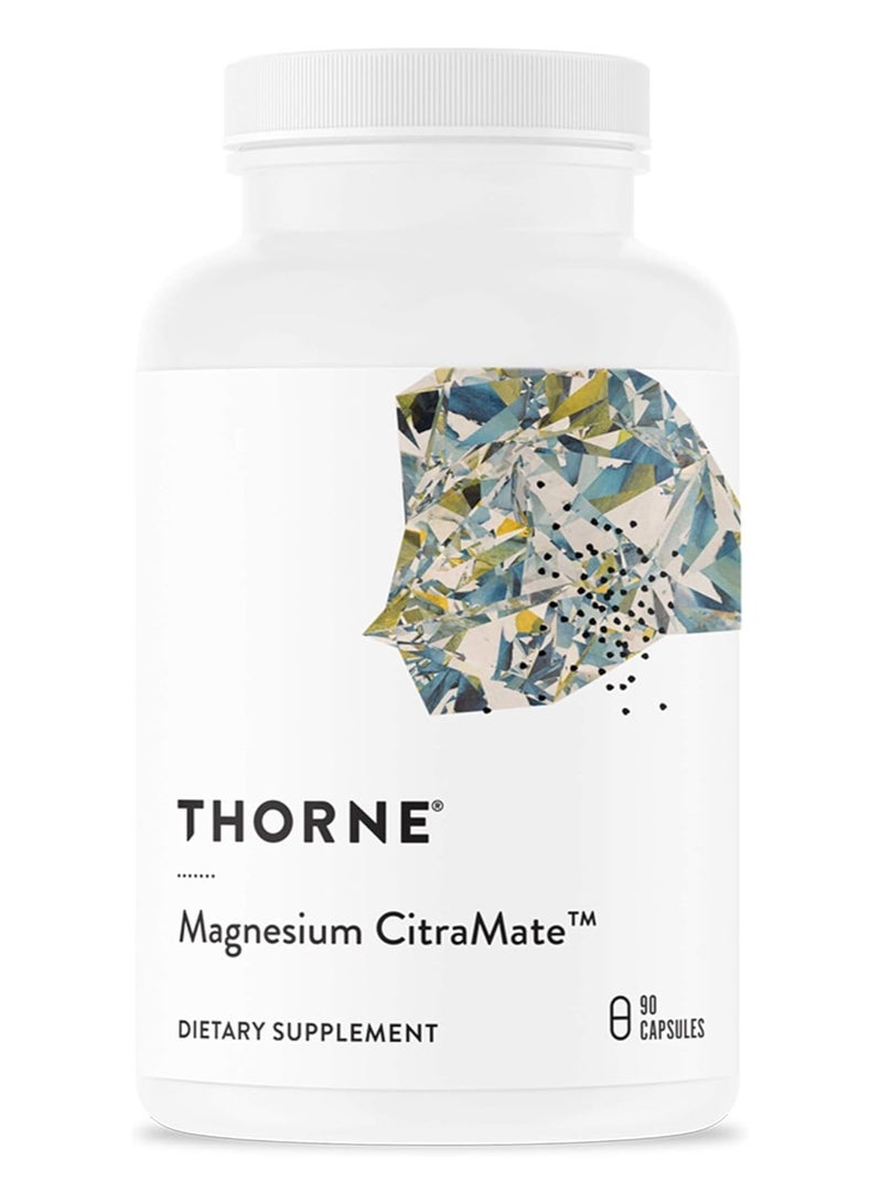 Thorne Research Thorne Magnesium CitraMate - Magnesium Supplement with Citrate-Malate - Support Heart, Skeletal Muscles, Cardiac, Lung Function, and Bone Density - Gluten-Free, Dairy-Free, Soy-Free - 90 Capsules