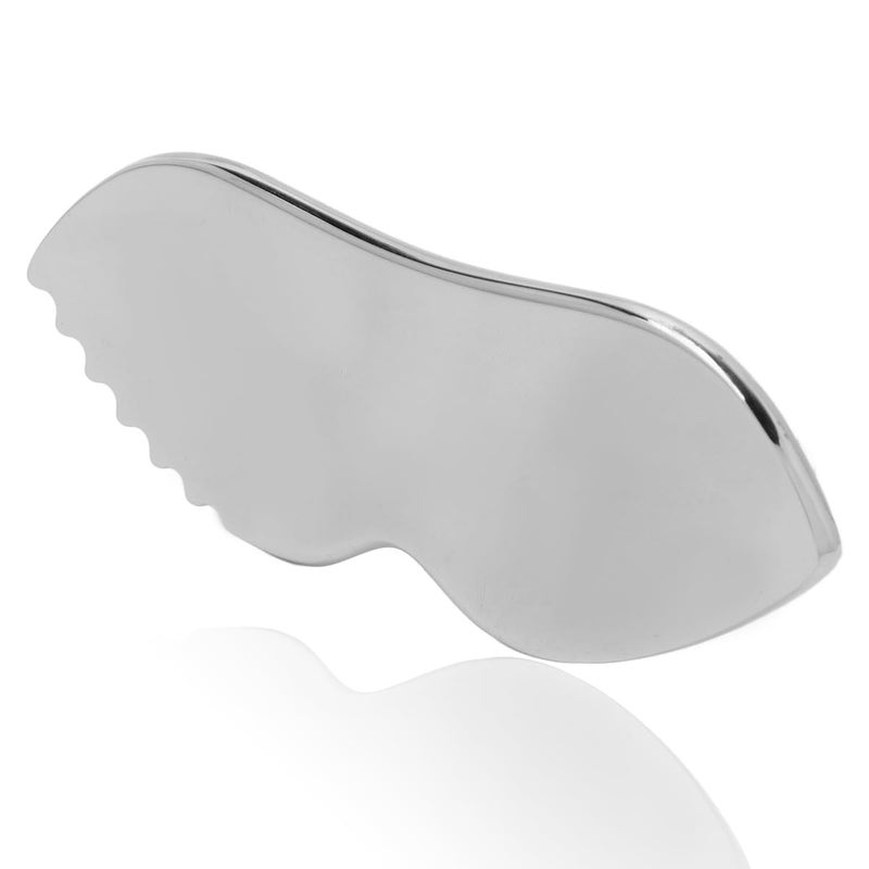 yuyte Stainless Steel Gua Sha for Skin Care Scraping Massage Tool with Comb Teeth | Massage, Used for Face, Neck, and Around Lips with Travel Pouch - Image 1