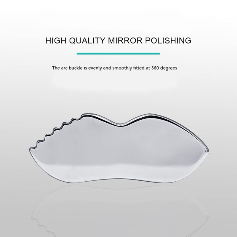 yuyte Stainless Steel Gua Sha for Skin Care Scraping Massage Tool with Comb Teeth | Massage, Used for Face, Neck, and Around Lips with Travel Pouch - Image 2