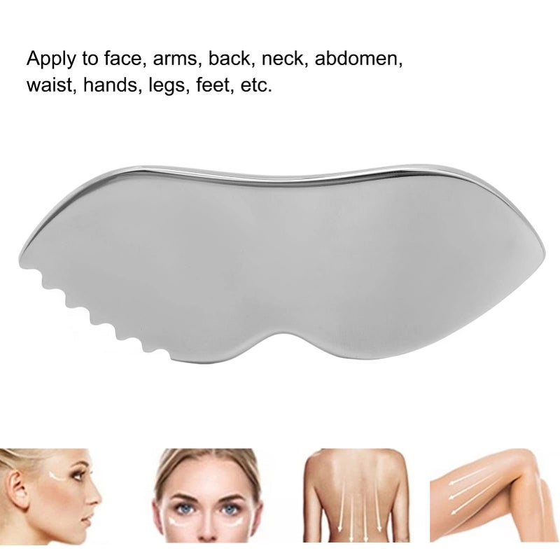 yuyte Stainless Steel Gua Sha for Skin Care Scraping Massage Tool with Comb Teeth | Massage, Used for Face, Neck, and Around Lips with Travel Pouch - Image 5