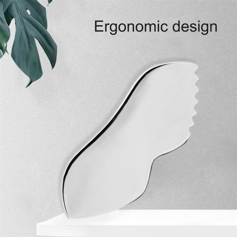yuyte Stainless Steel Gua Sha for Skin Care Scraping Massage Tool with Comb Teeth | Massage, Used for Face, Neck, and Around Lips with Travel Pouch - Image 3