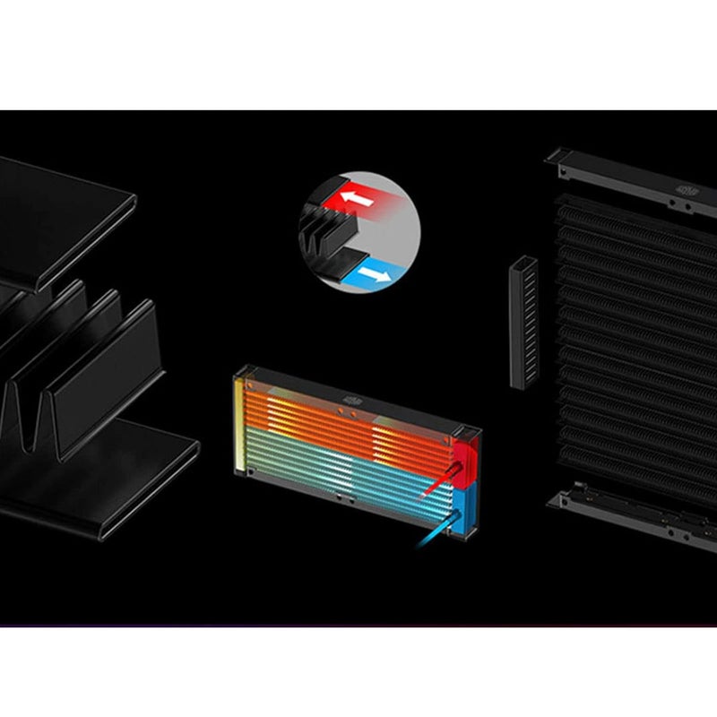 مبرد سائل للمعالج (CPU Liquid Cooler) بتقنية التبريد بالماء بجهد 5V ودعم للإضاءة ARGB، بأحجام 240 مم أو 360 مم، مناسب لمنصات LGA 2066/2011 V3/2011/115X/AM4/AM3+/AM3/FM2+، ويتميز بالهدوء أثناء التشغيل. - Image 5