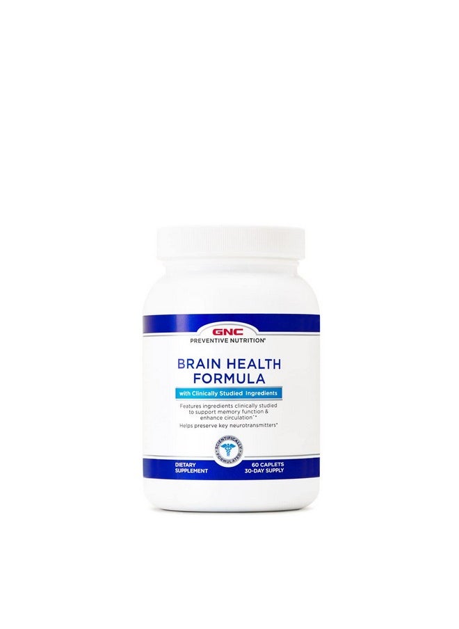 GNC - Preventive Nutrition Brain Health Formula 60 Caplets Supports Memory Function And Enhances Circulation - Image 1