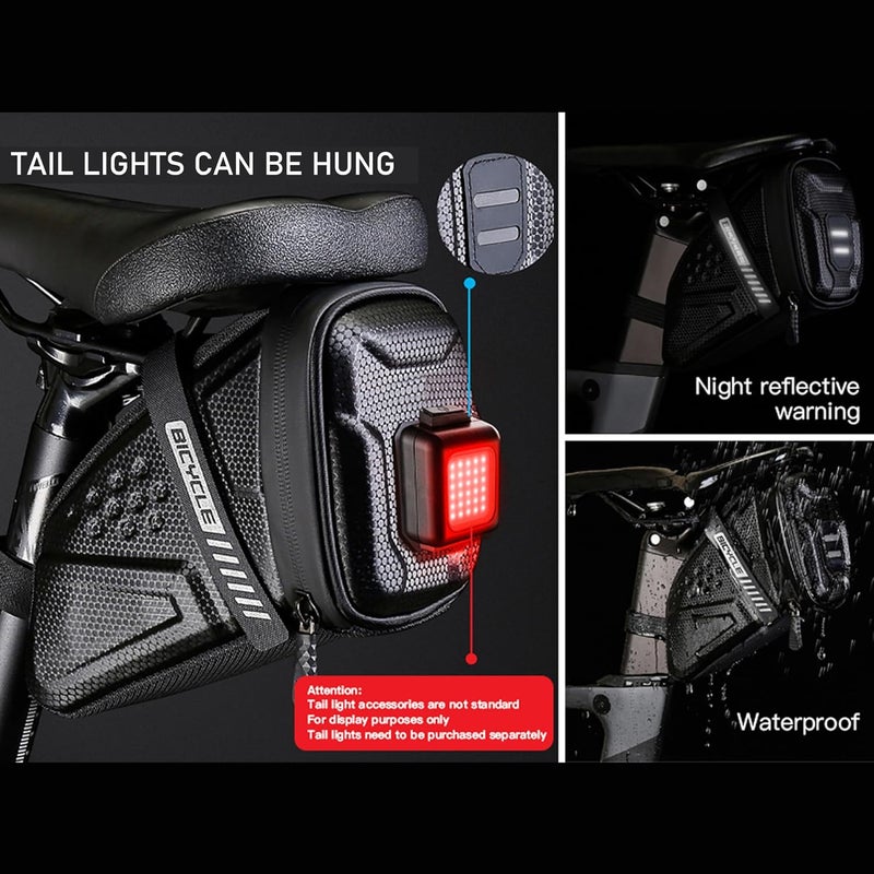 LLTTLTMM EVA Hard Shell Waterproof Bike Saddle Bag, 1 Litre, Black, Seat Mount, Universal Fit, Bicycle - Image 5