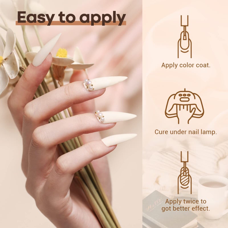 modelones Gel Nail Polish Set- 6 Colors White Nude Brown Gel Polish Skin Tone Neutral Beige Tan Taupe Nail Polish Kit Popular Fall Winter Soak Off Soapnails Nail Art Manicure DIY Salon Gift for Women - Image 5