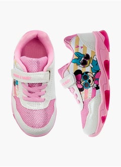 Disney Girls Minnie and Daisy Printed Light-Up Sneakers with Hook and Loop Closure  - Image 1