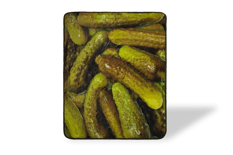 JUST FUNKY JUST FUNKY Pickles Fleece Throw Blanket | Large Soft Fleece Pickle Blanket | Food Blanket Soft Blankets and Throws | Officially Licensed Pickle Throw Blankets | Measures 60 x 45 Inches  - Image 1