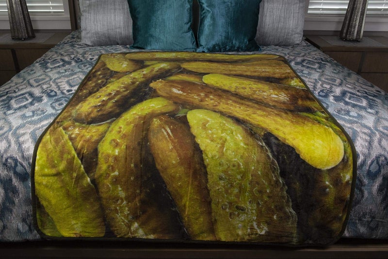 JUST FUNKY JUST FUNKY Pickles Fleece Throw Blanket | Large Soft Fleece Pickle Blanket | Food Blanket Soft Blankets and Throws | Officially Licensed Pickle Throw Blankets | Measures 60 x 45 Inches  - Image 5