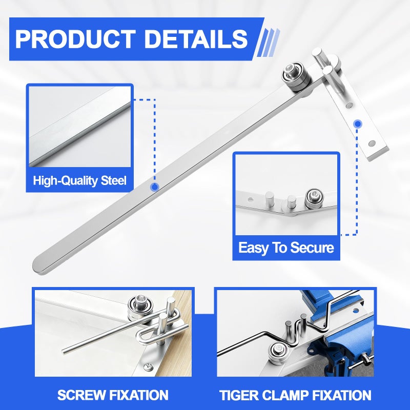 Otoolling Manual Rebar Bender Mini Tubing Wire Bender Steel Construction Hand Rod Forming Tool Desktop Workbench Bending Tool for Bending of 1/6" Wire Pipe 3/8" Aluminum Copper Rod (Silver, Basic) - Image 3
